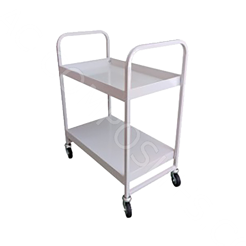 [C7000] Two-tiered Metal Utility Cart with Wheels 64x40x86 (H) - Made in Italy