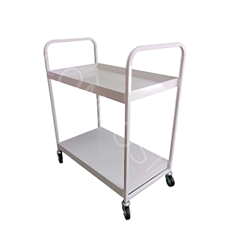 [C7001] Two-tiered Metal Utility Cart with Wheels 76x45x95 (H) - Made in Italy