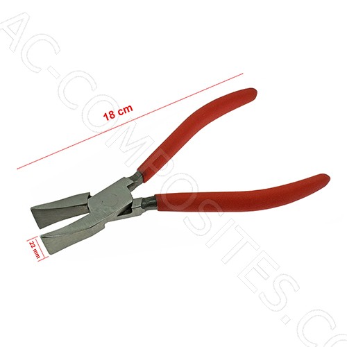 [P100] Pinça 18 cm (7”) com Bico Liso, Largura 22 mm (7/8”) para Couro e Pele