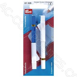 Dressmaker’s Chalk Pencils (White & Blue) with Erasing Brush - 2 Pack PRYM # 611626