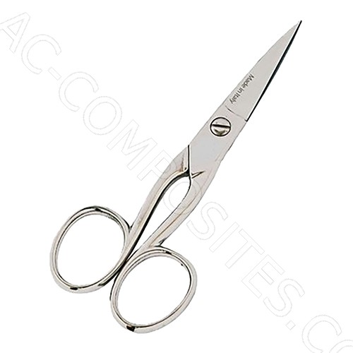 [C909] Tijeras de Costura Niqueladas 125 mm (5"), Hojas Rectas - Made in Italy