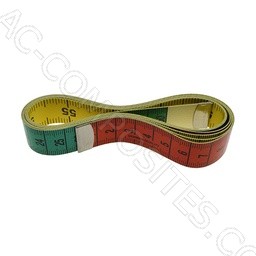 Tape Measure cm/cm, 19mm x 150cm (60") - Polyfibre, Color Decimetre Divisions