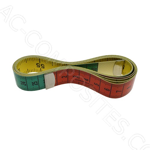 [B72/1] Miarka cm/cm, 19mm x 150cm (60") - Polifibra, Kolorowe Podziałki Decymetrowe