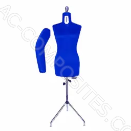 Adjustable Female Tailor’s Dummy with Arm and Tripod – Size 46–58, Blue (Made in Italy)
