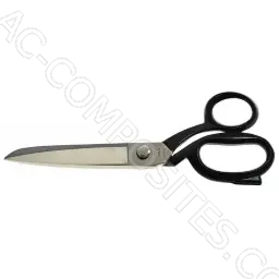 Tailor Shears 8" (20 cm) with Black Painted Handles and Nickel-Plated Blades (Made in Italy)