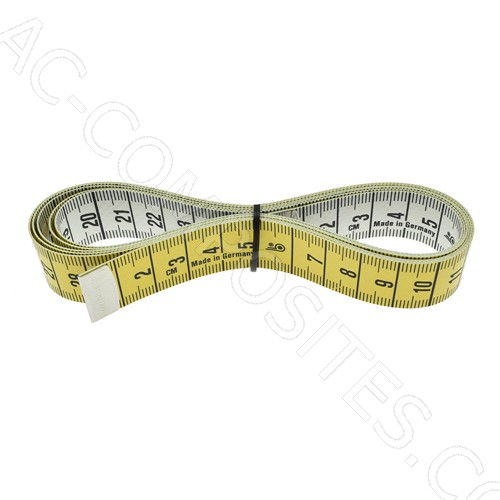 [B84] Cinta Métrica cm/cm, 18 mm x 150 cm (60") - Amarillo/Blanco - Polifibra # 39102 (Made in Germany)