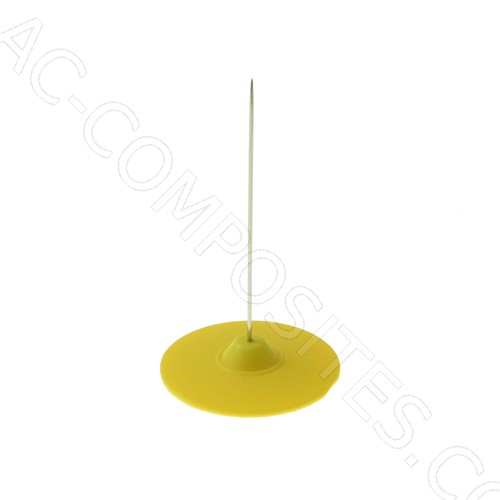 [B96/45] SPILLONE BASE PLASTICA GIALLA Ø 30 mm, LUNGHEZZA 45 mm - Ø 0,7 mm