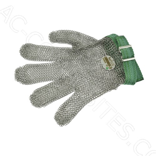 [153/0] Gant Anti-Coupure en Maille de Métal Réversible - Taille No. 0 = XS (Vert)
