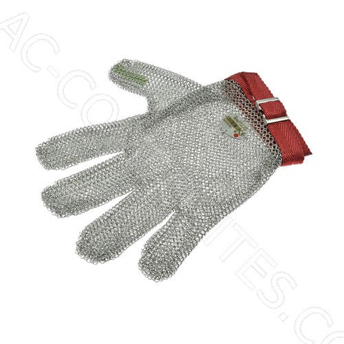 [153/2] Gant Anti-Coupure en Maille de Métal Réversible - Taille No. 2 = M (Rouge)