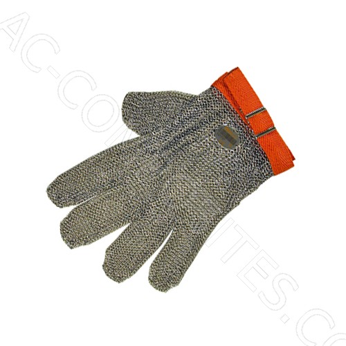 [153/4] Gant Anti-Coupure en Maille de Métal Réversible - Taille No. 4 = XL (Orange)