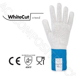 Niroflex WhiteCut x-tend Blue 9 / L | Cut-Resistant Glove Level F – Food Industry Grade (Brinix® Fiber + Stainless Steel)