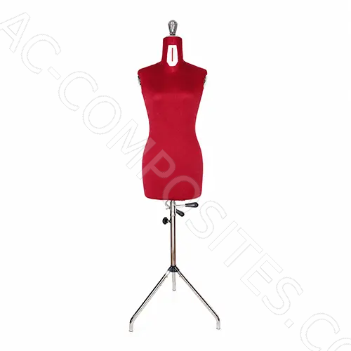 [A60/R] Maniquí Ajustable con Trípode – Mujer – Tallas 42 a 54 – Rojo (Hecho en Italia)