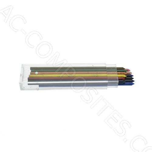 [B318/7] Schneiderkreide-Minen 90x3,2mm - Verschiedene Farben (12 Minen)