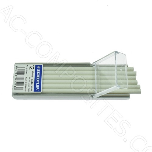 [B320/1] WHITE Refill Leads for Non-Permanent Leadholder 768 (12 Leads) - Water-Soluble - Staedtler # 218