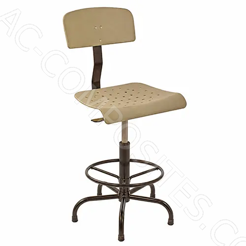 [CO:A-GAP] Grey PVC Chair Adjustable Height 57-82 cm with Footrest and Metal Base (Comel)