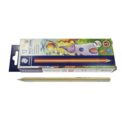 [B345/1] Jumbo Coloured Pencil, WHITE (12 Pcs/Box) # 1284-0