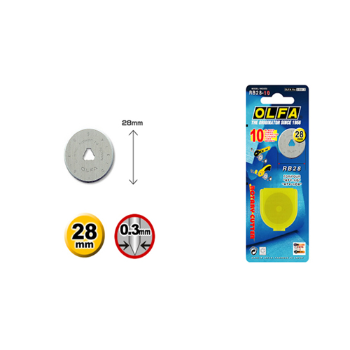 [B802/10] Lames de Rechange Ø 28 mm (10 Pcs) # RB28 (OLFA)