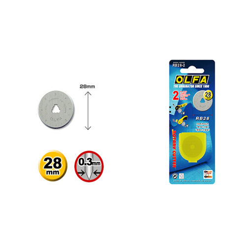 [B802/2] Lames de Rechange Ø 28 mm (2 Pcs) # RB28 (OLFA)